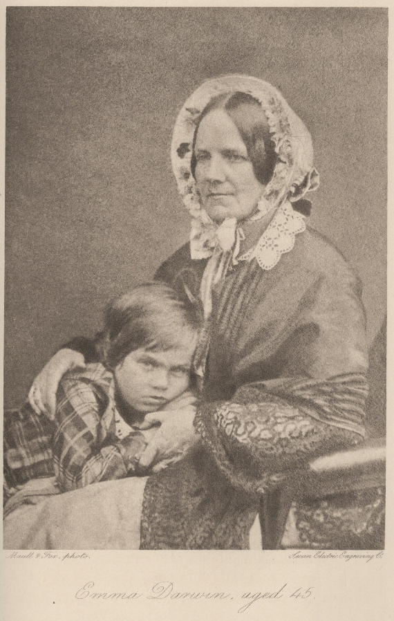 艾瑪與兒子李奧納德，攝於1853年。