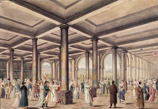 1800 年，妓女和顧客在巴黎皇宮攀談。