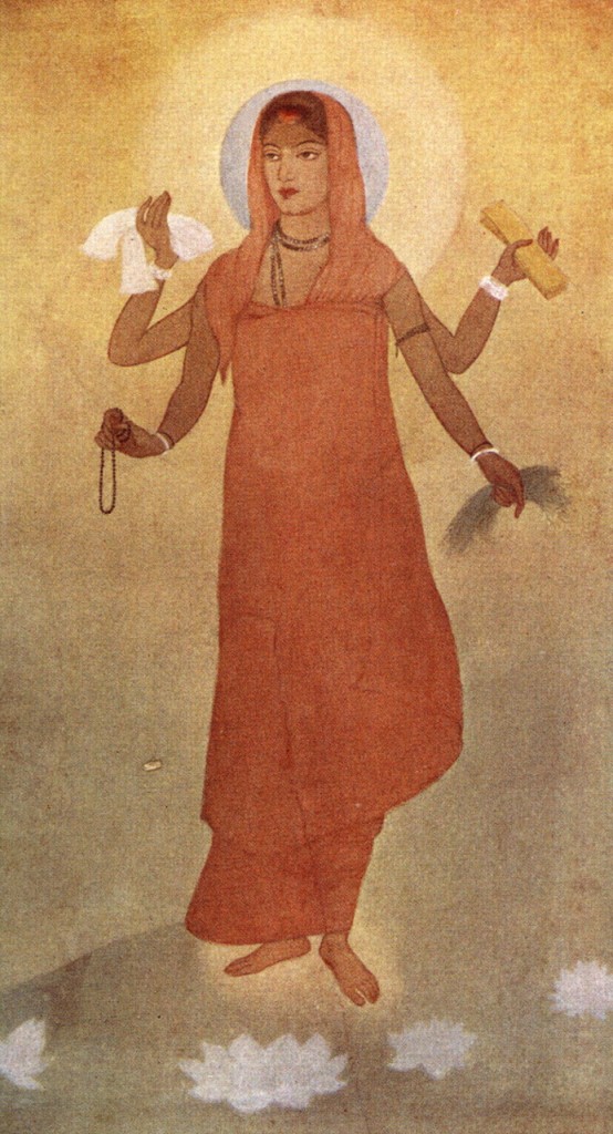 1905年，阿巴寧德羅納特‧泰戈爾構思繪製的印度之母形象畫。