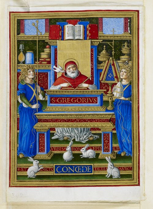 教宗格里高利一世在書房的畫像。