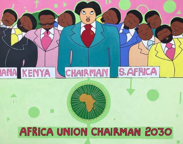 索伊描繪中國領導人在2030年成為了非洲聯盟領袖的景象。