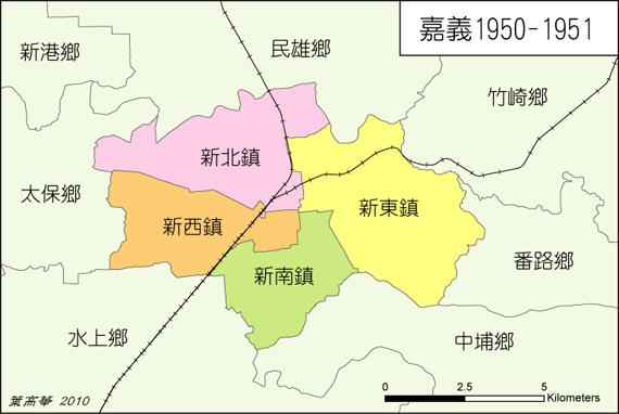 1950-1951年，嘉義市消失的地圖。