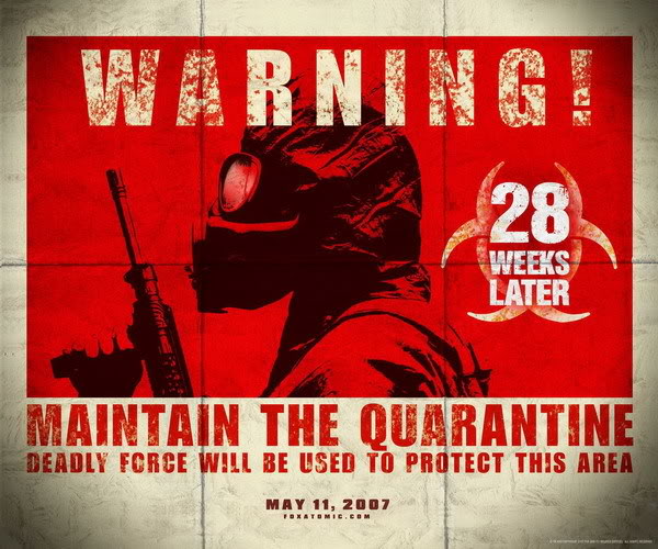 2002年英國導演丹尼·波爾執導《28天毀滅倒數》敘述病毒毀滅世界，2007年《28周毀滅倒數》是續作但導演不同。