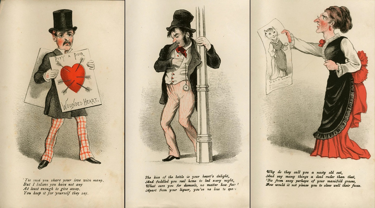 約1875年發行的情人節侮辱卡片。