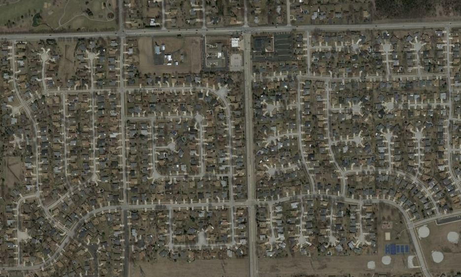 美國郊區的住宅密度很低。