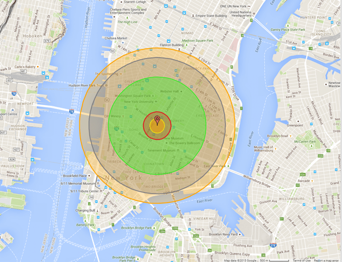 紐約市的核爆模擬圖。